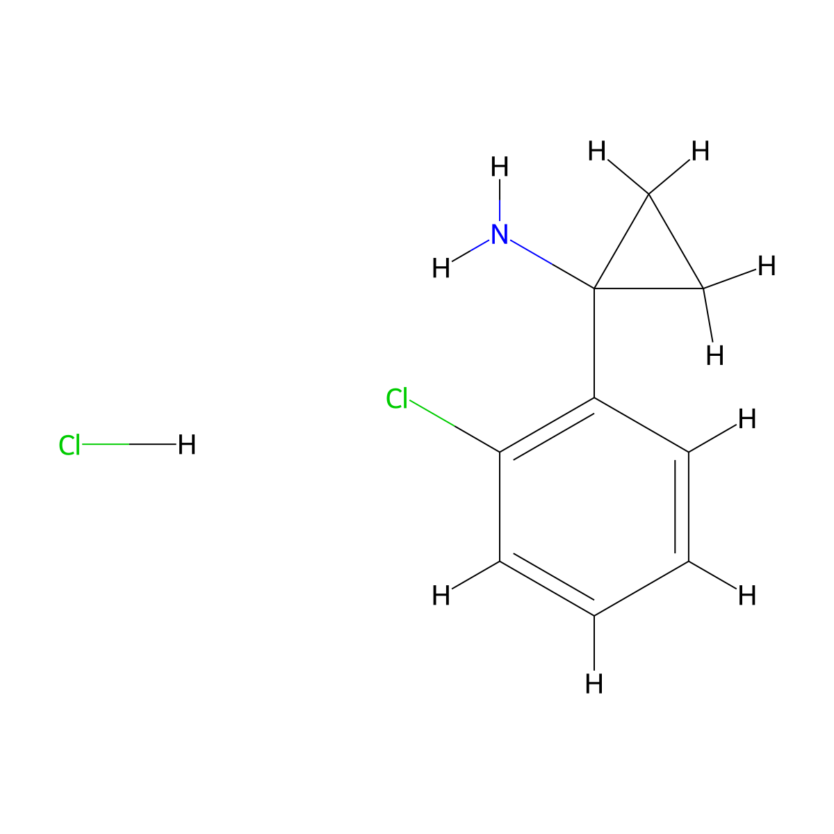 1-(2-Chlorophenyl)cyclopropan-1-amine hydrochloride molecular structure, CAS 1134699-45-8
