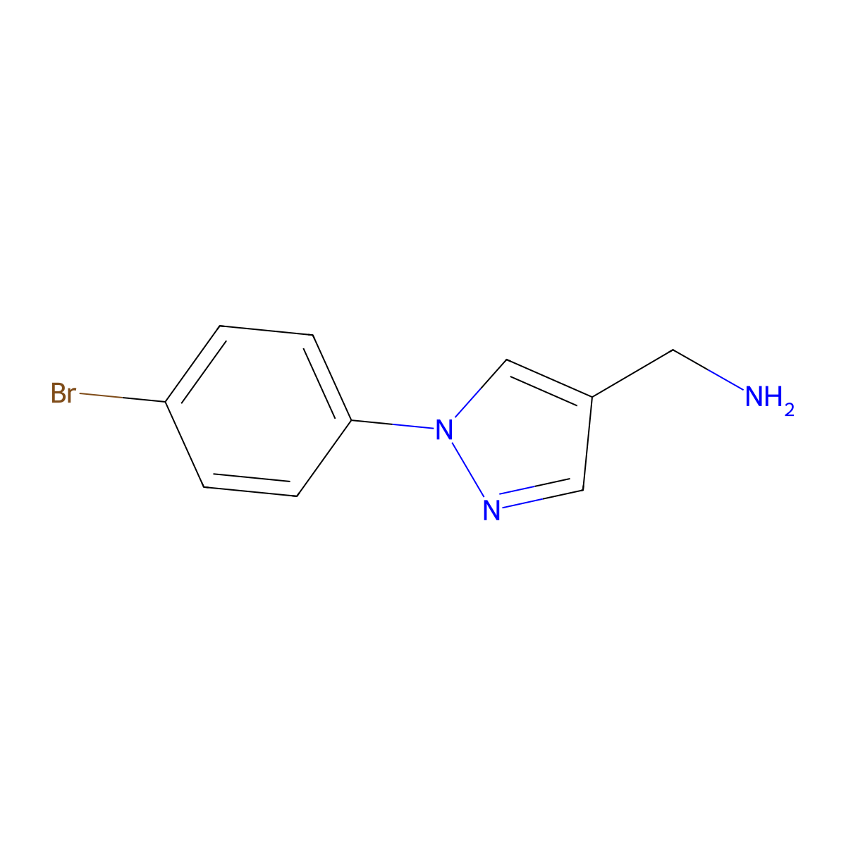 [1-(4-bromophenyl)-1H-pyrazol-4-yl]methanamine molecular structure, CAS 1134703-49-3