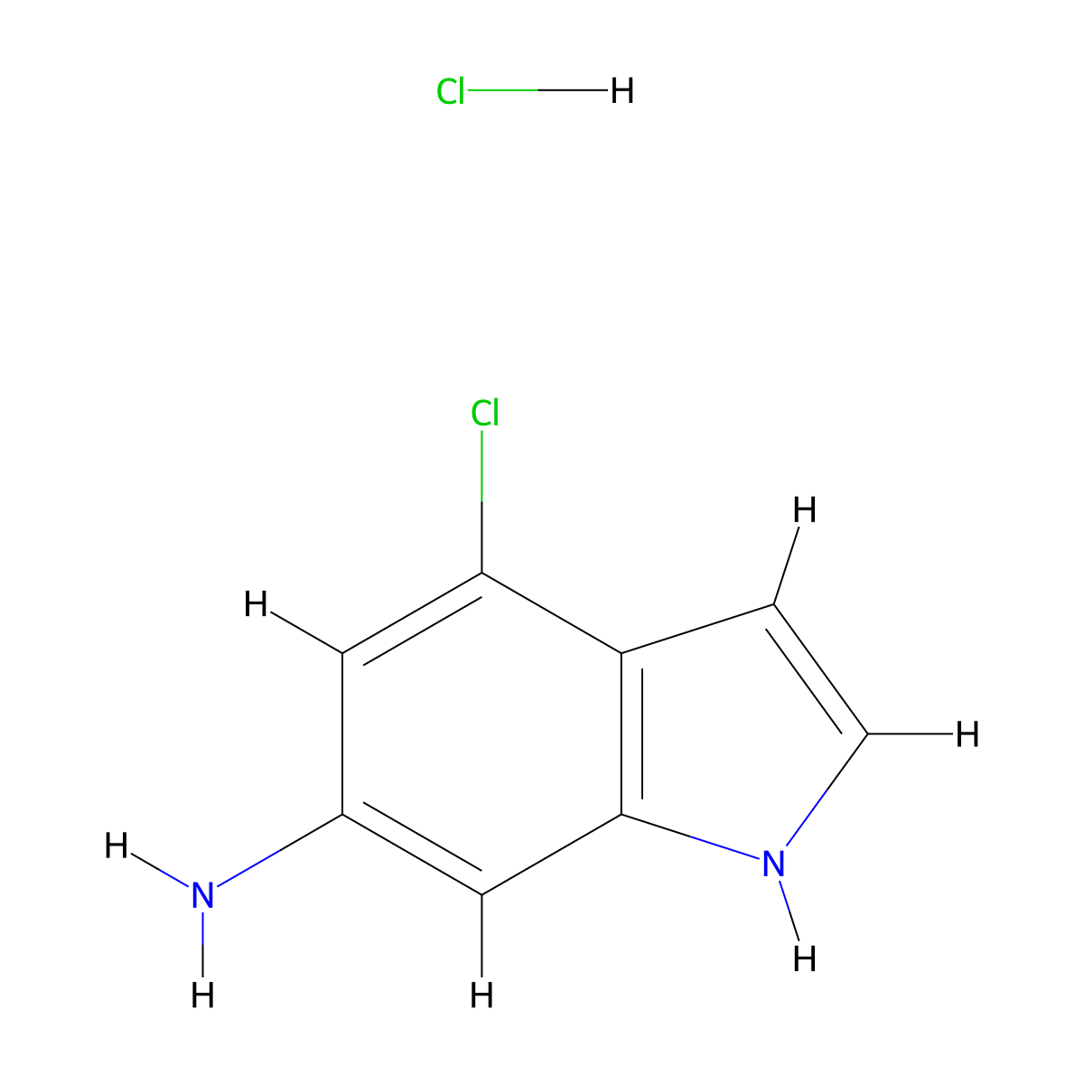 4-Chloro-1H-indol-6-amine hydrochloride molecular structure, CAS 1134724-15-4