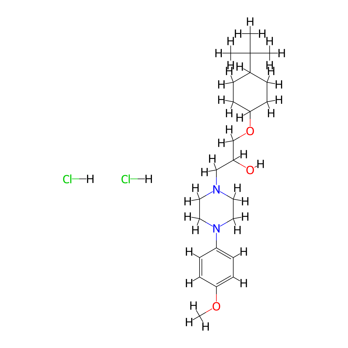 1-[(4-Tert-butylcyclohexyl)oxy]-3-[4-(4-methoxyphenyl)piperazin-1-YL]propan-2-OL dihydrochloride molecular structure, CAS 1134728-87-2