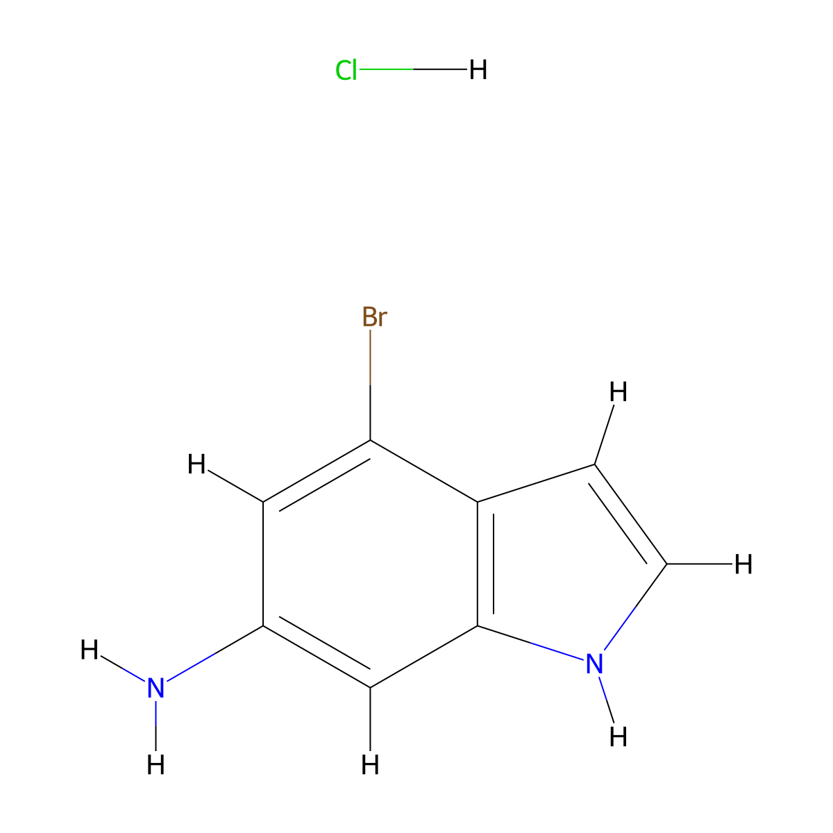 4-Bromo-1H-indol-6-amine hydrochloride molecular structure, CAS 1134753-48-2