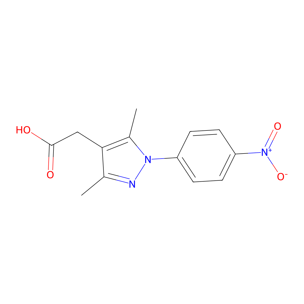 [3,5-dimethyl-1-(4-nitrophenyl)-1H-pyrazol-4-yl]acetic acid molecular structure, CAS 1134773-03-7