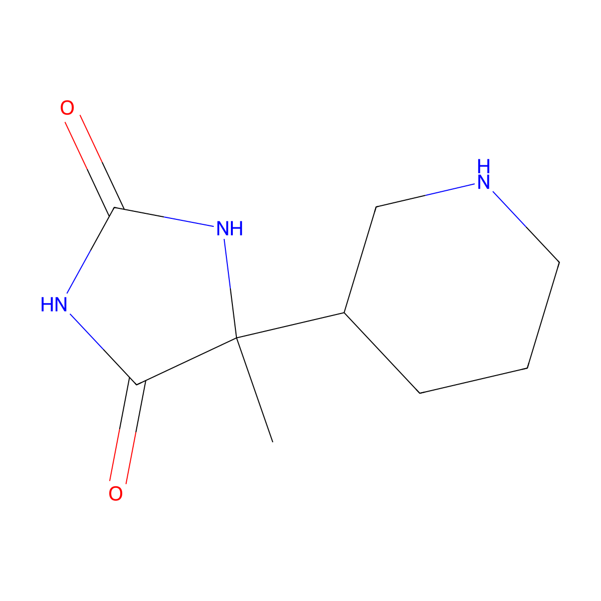 5-Methyl-5-(piperidin-3-yl)imidazolidine-2,4-dione molecular structure, CAS 1134774-08-5