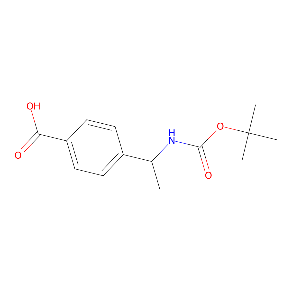 (R)-4-(1-((tert-butoxycarbonyl)amino)ethyl)benzoic acid molecular structure, CAS 1134776-30-9