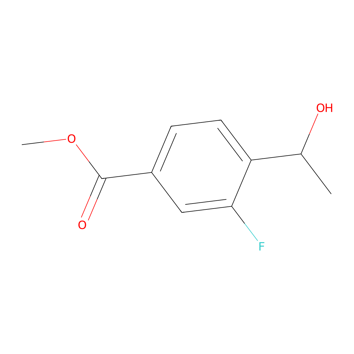 Methyl 3-fluoro-4-(1-hydroxyethyl)benzoate molecular structure, CAS 1134776-52-5