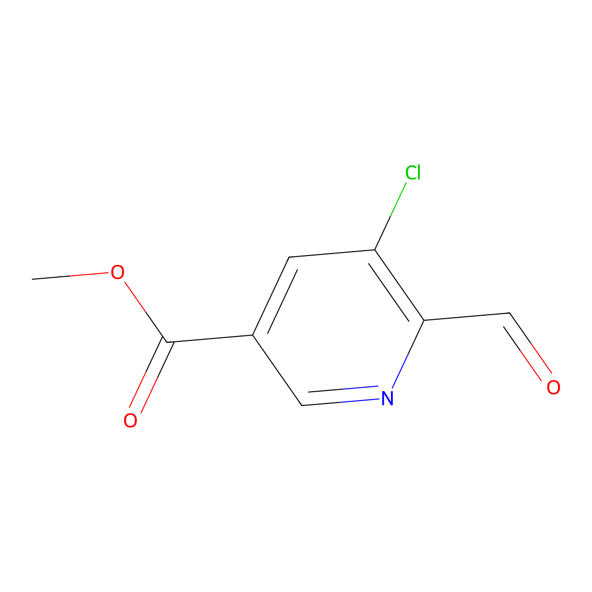 Methyl 5-chloro-6-formylpyridine-3-carboxylate molecular structure, CAS 1134777-23-3