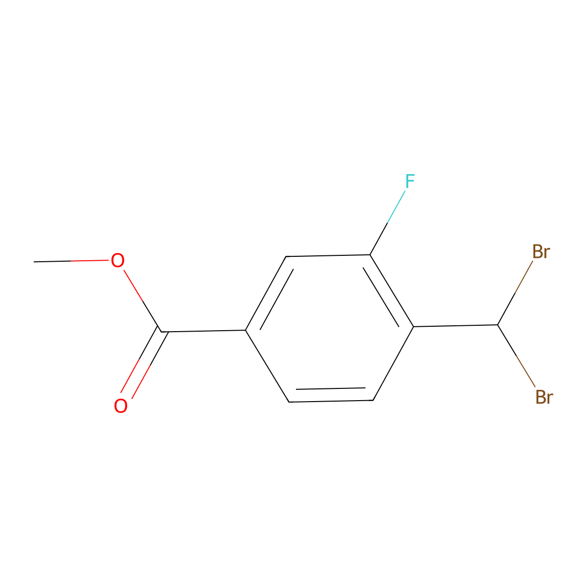 Methyl 4-(dibromomethyl)-3-fluorobenzoate molecular structure, CAS 1134777-51-7