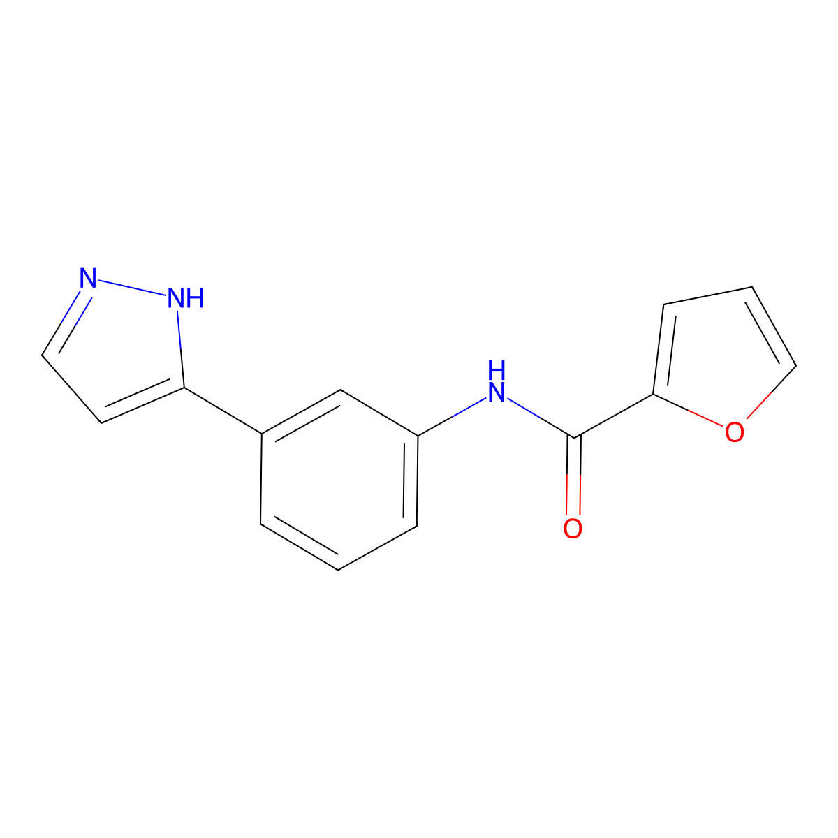 N-[3-(1H-pyrazol-3-yl)phenyl]furan-2-carboxamide molecular structure, CAS 1134784-15-8