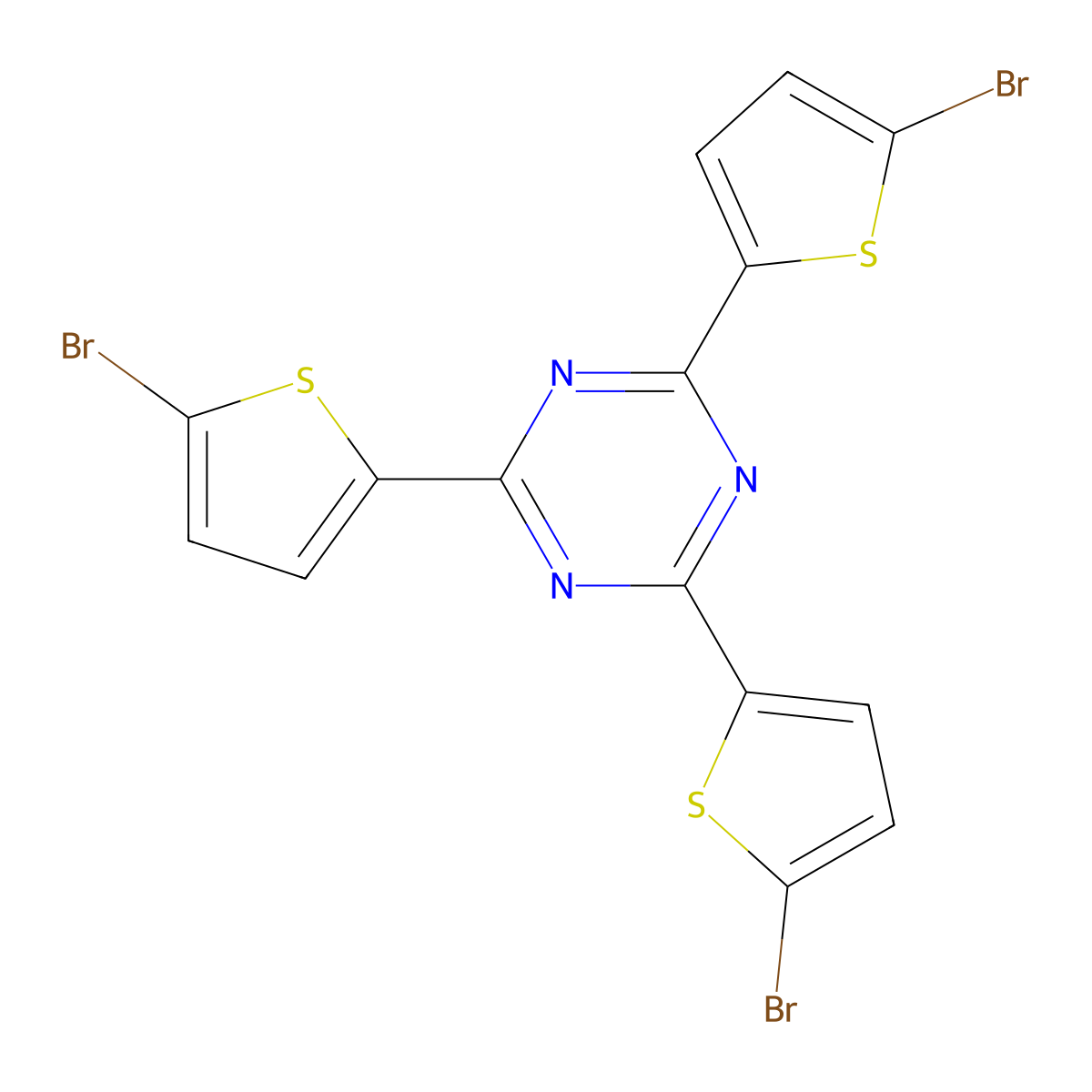 2,4,6-Tris(5-bromothiophen-2-yl)-1,3,5-triazine molecular structure, CAS 1134789-63-1