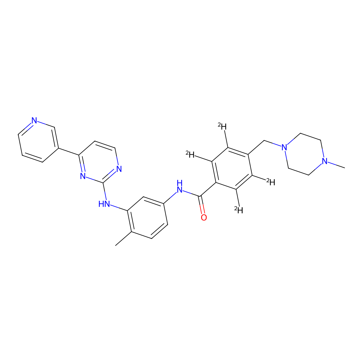 Imatinib D4 molecular structure, CAS 1134803-16-9