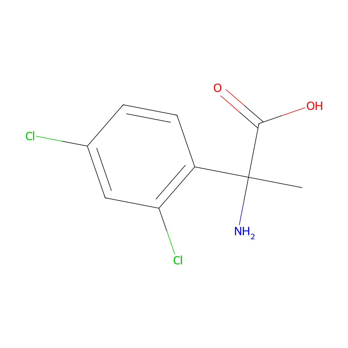 2-Amino-2-(2,4-dichlorophenyl)propanoic acid molecular structure, CAS 1134816-26-4