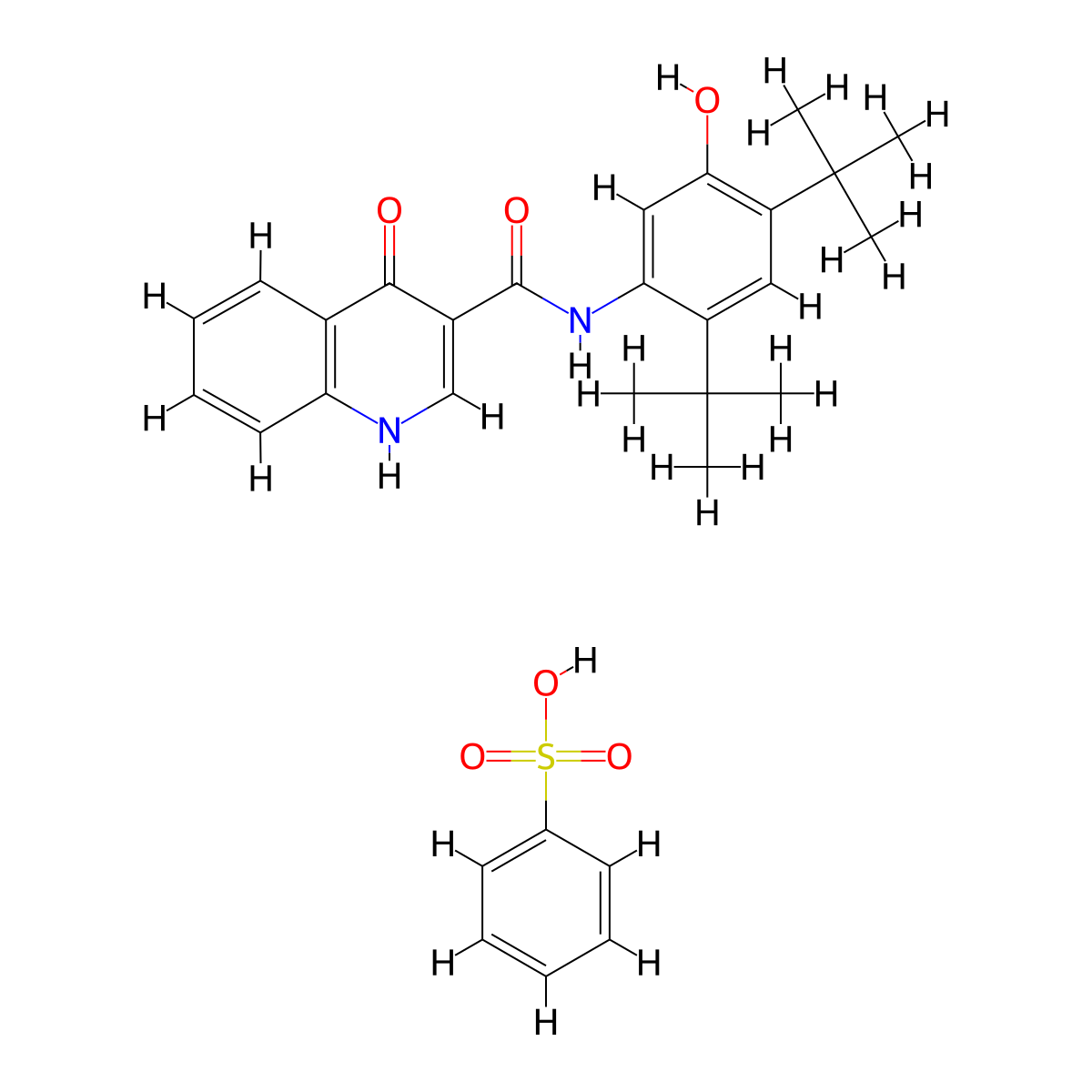 Ivacaftor benzenesulfonate molecular structure, CAS 1134822-09-5