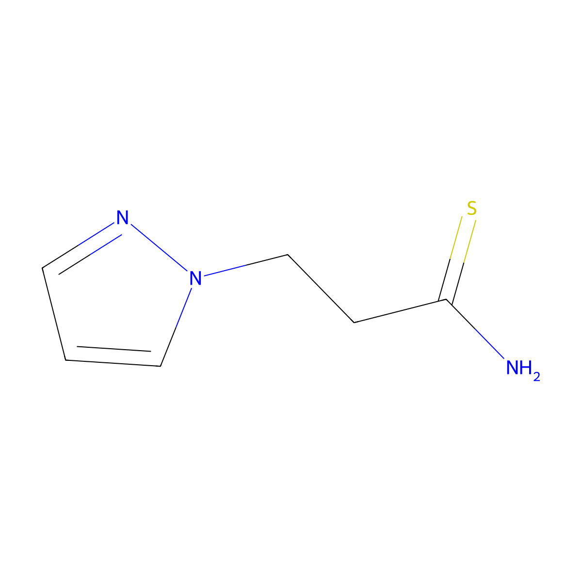 3-(1H-pyrazol-1-yl)propanethioamide molecular structure, CAS 1134843-36-9