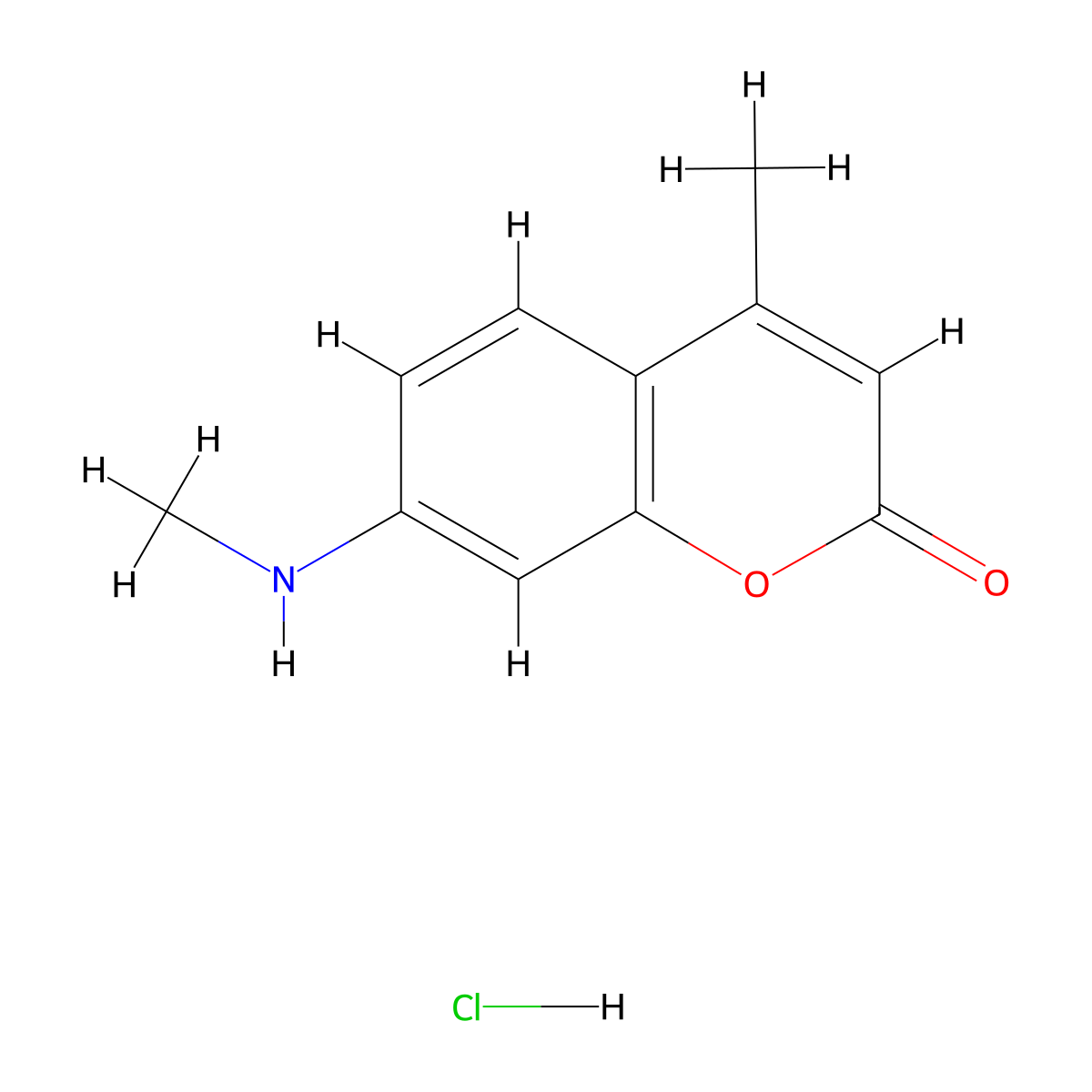 4-Methyl-7-(methylamino)-2H-chromen-2-one hydrochloride molecular structure, CAS 1134849-13-0
