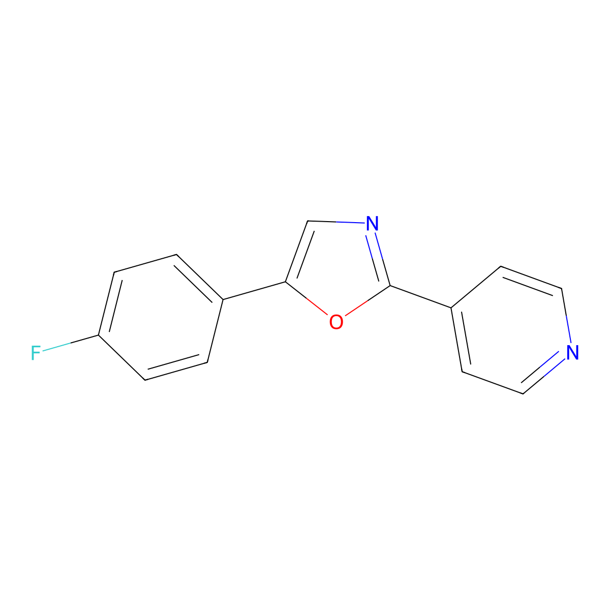 Pyridine, 4-[5-(4-fluorophenyl)-2-oxazolyl]- molecular structure, CAS 113485-26-0