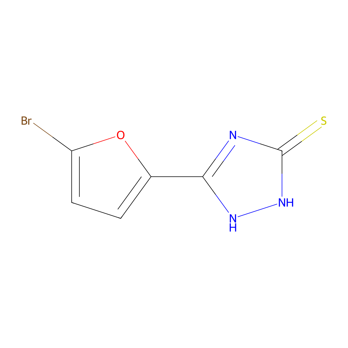 5-(5-Bromo-2-furyl)-1H-1,2,4-triazole-3-thiol molecular structure, CAS 113485-56-6