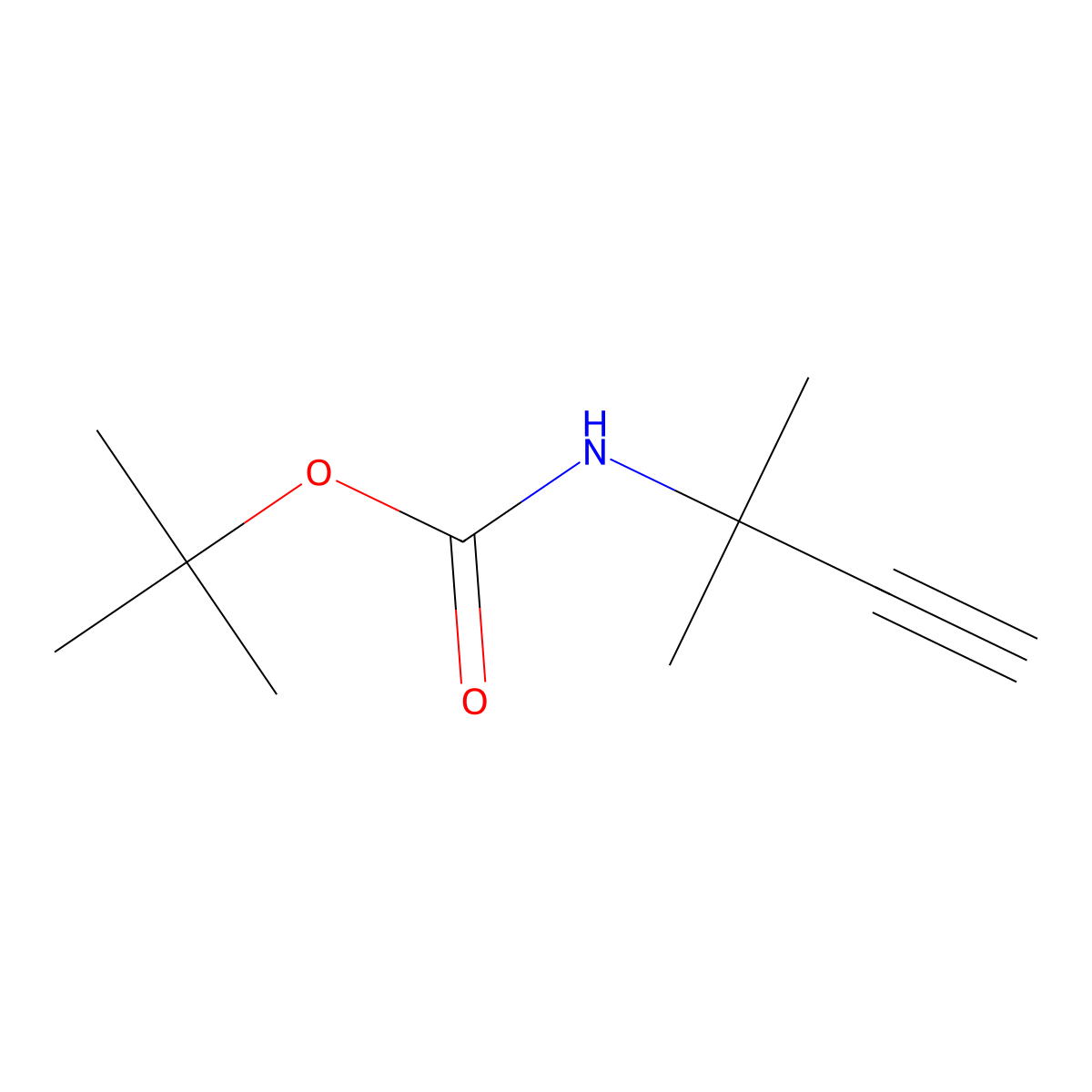 tert-butyl N-(2-methylbut-3-yn-2-yl)carbamate molecular structure, CAS 113486-06-9