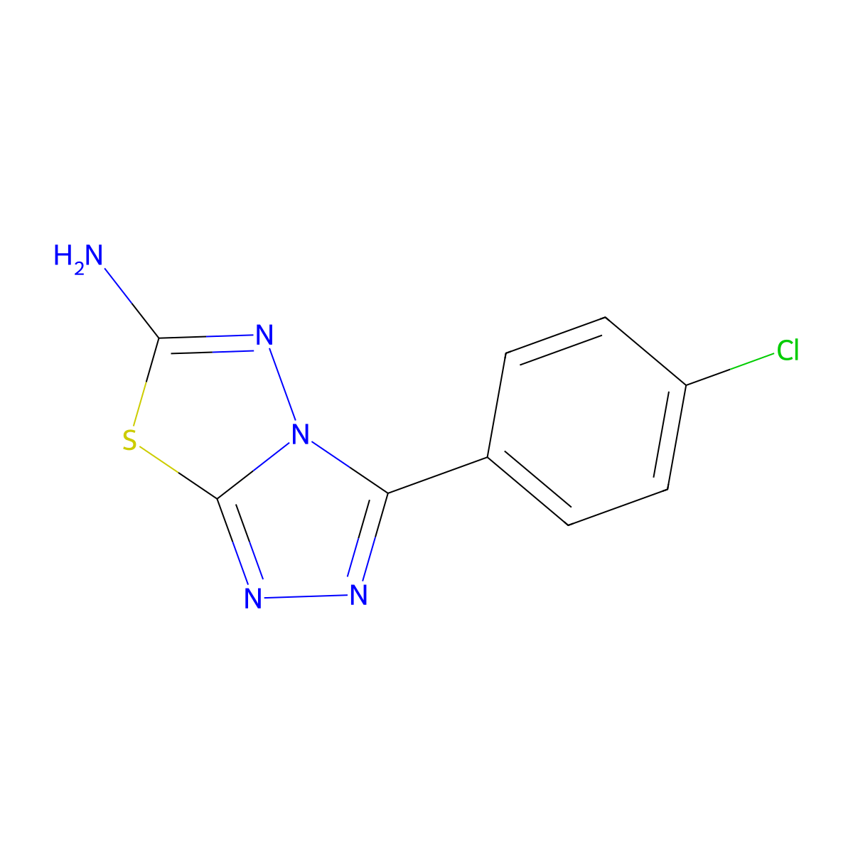3-(4-Chlorophenyl)-[1,2,4]triazolo[3,4-b][1,3,4]thiadiazol-6-amine molecular structure, CAS 113486-71-8