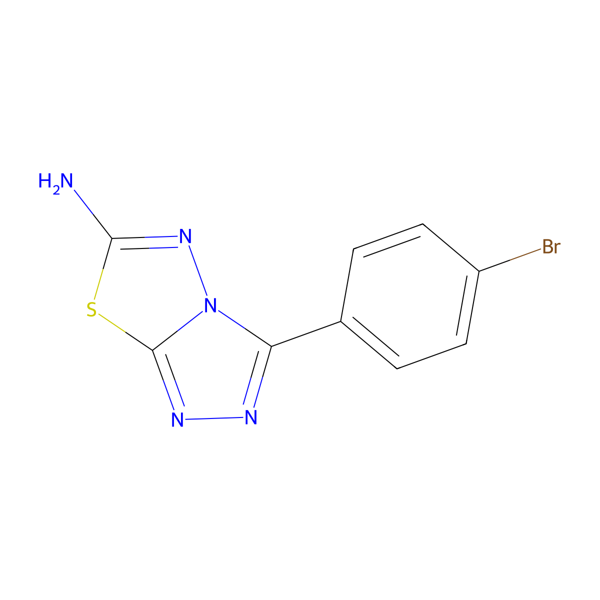 3-(4-Bromophenyl)[1,2,4]triazolo[3,4-b][1,3,4]thiadiazol-6-amine molecular structure, CAS 113486-74-1