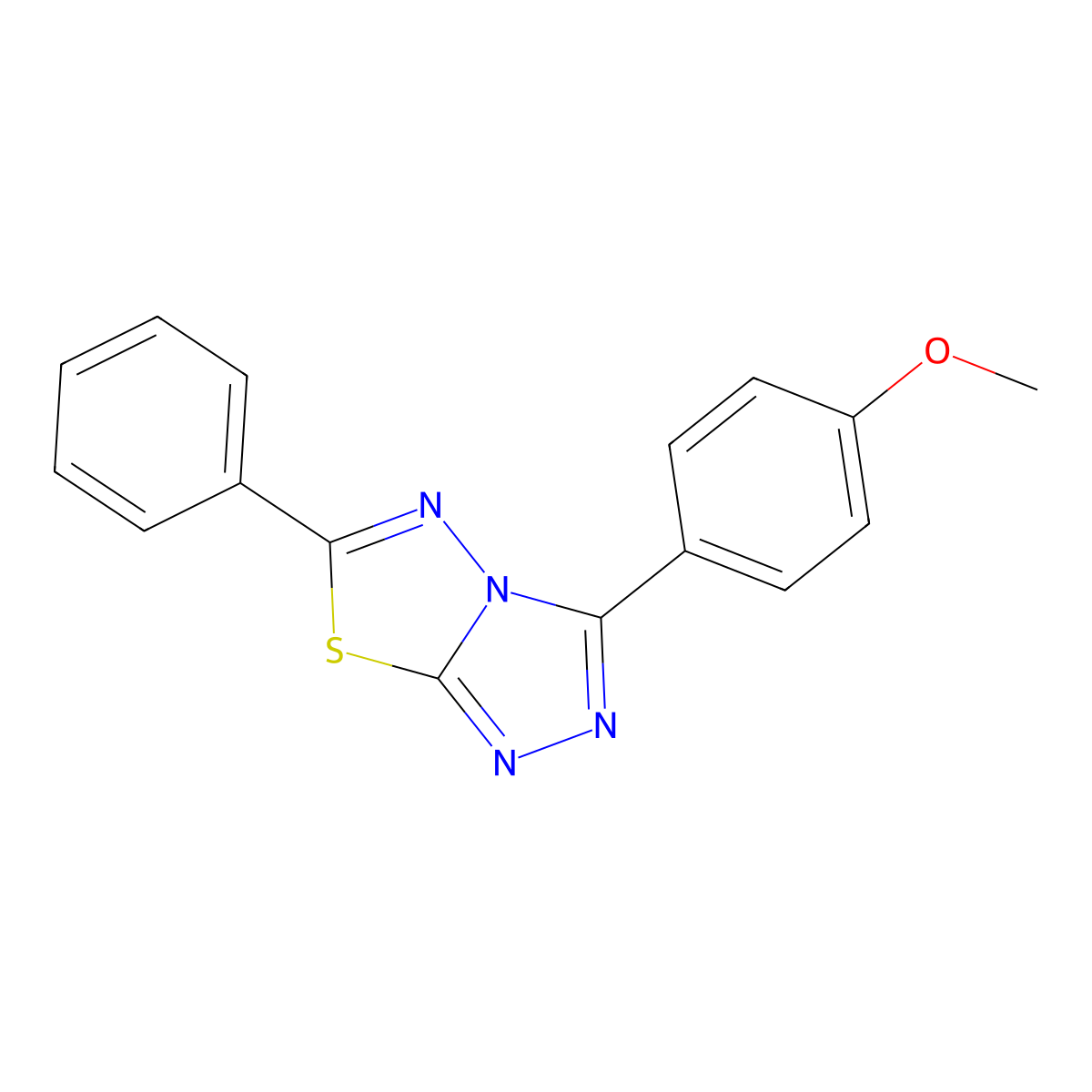 3-(4-Methoxyphenyl)-6-phenyl[1,2,4]triazolo[3,4-b][1,3,4]thiadiazole molecular structure, CAS 113486-84-3