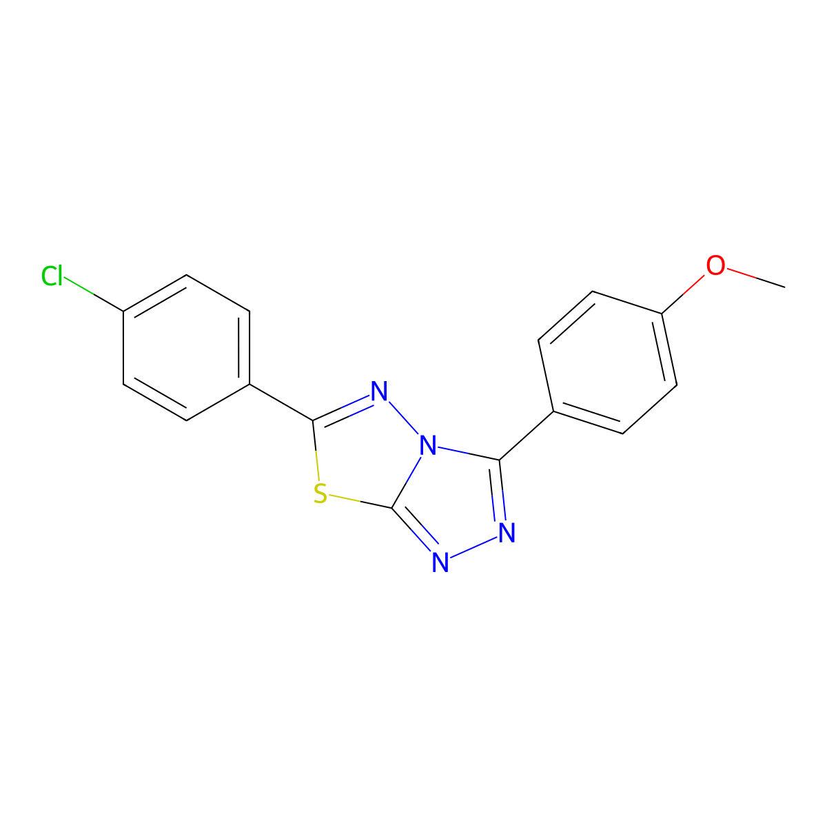 6-(4-Chlorophenyl)-3-(4-methoxyphenyl)[1,2,4]triazolo[3,4-b][1,3,4]thiadiazole molecular structure, CAS 113486-85-4