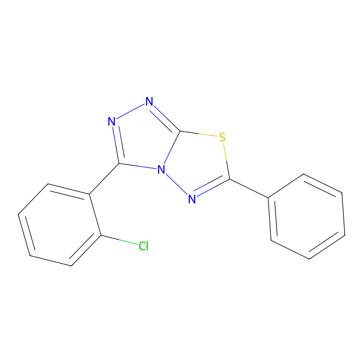 3-(2-Chlorophenyl)-6-phenyl-[1,2,4]triazolo[3,4-b][1,3,4]thiadiazole molecular structure, CAS 113486-86-5