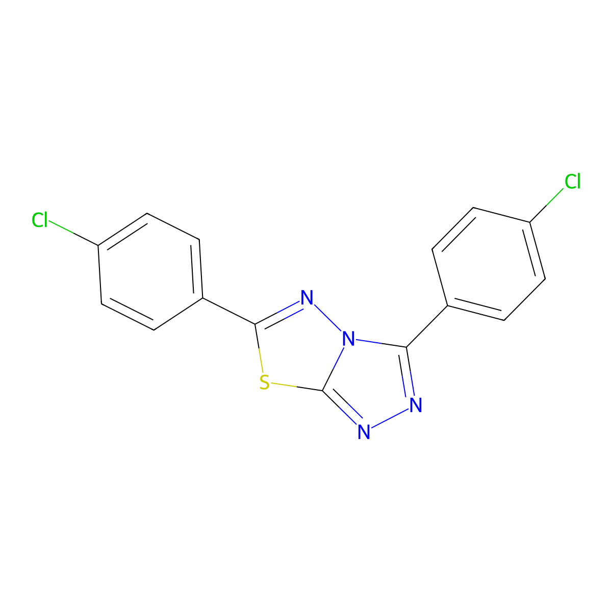 3,6-Bis(4-chlorophenyl)-[1,2,4]triazolo[3,4-b][1,3,4]thiadiazole molecular structure, CAS 113486-87-6