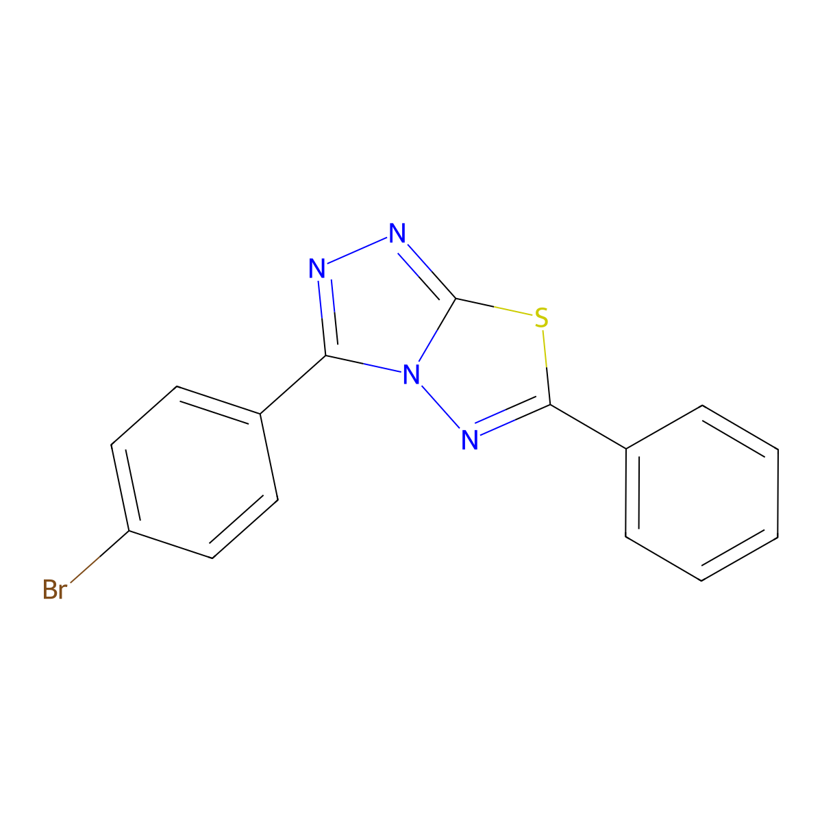 3-(4-Bromophenyl)-6-phenyl[1,2,4]triazolo[3,4-b][1,3,4]thiadiazole molecular structure, CAS 113486-91-2