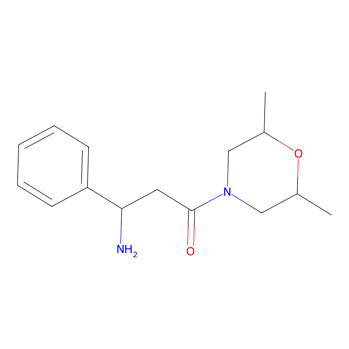 3-Amino-1-(2,6-dimethylmorpholin-4-yl)-3-phenylpropan-1-one molecular structure, CAS 1134883-36-5