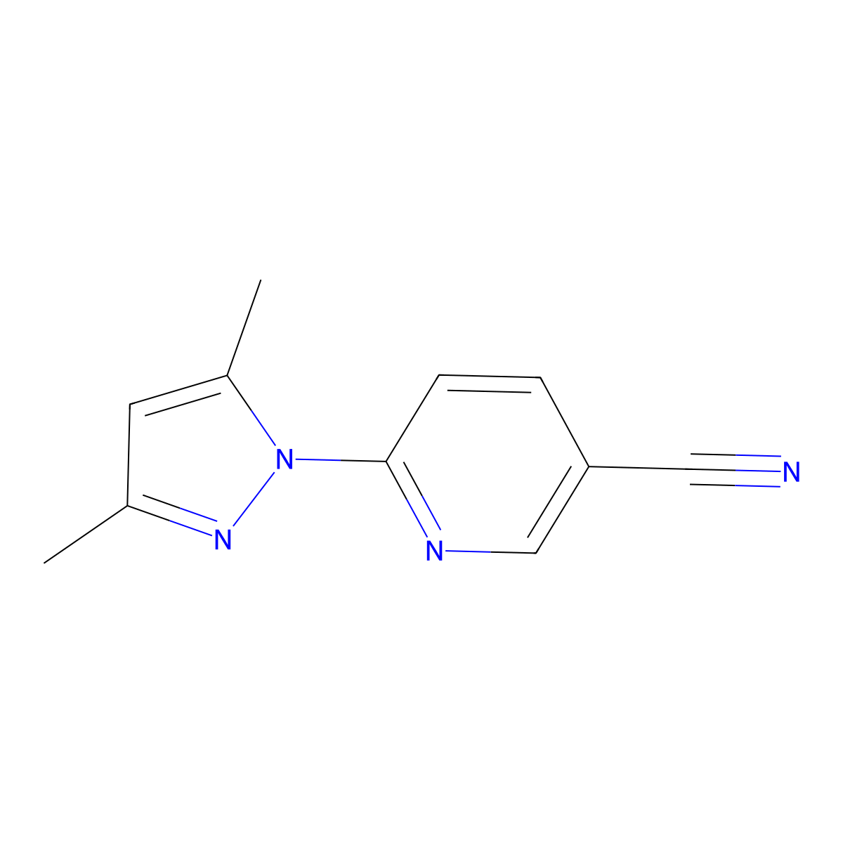 6-(3,5-Dimethyl-1H-pyrazol-1-yl)nicotinonitrile molecular structure, CAS 1134898-77-3