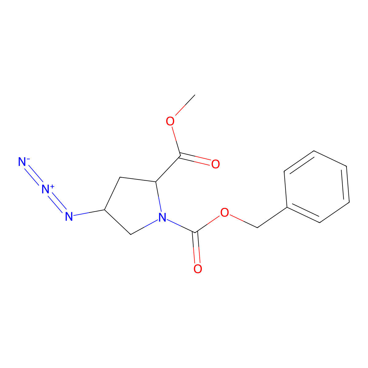 Methyl (2S,4S)-1-Cbz-4-azidopyrrolidine-2-carboxylate molecular structure, CAS 113490-74-7