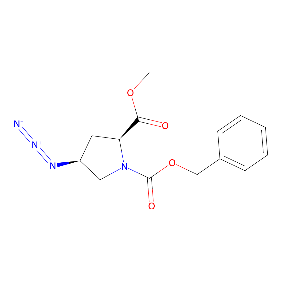 Methyl (2S,4S)-1-Cbz-4-azidopyrrolidine-2-carboxylate molecular structure, CAS 113490-74-7