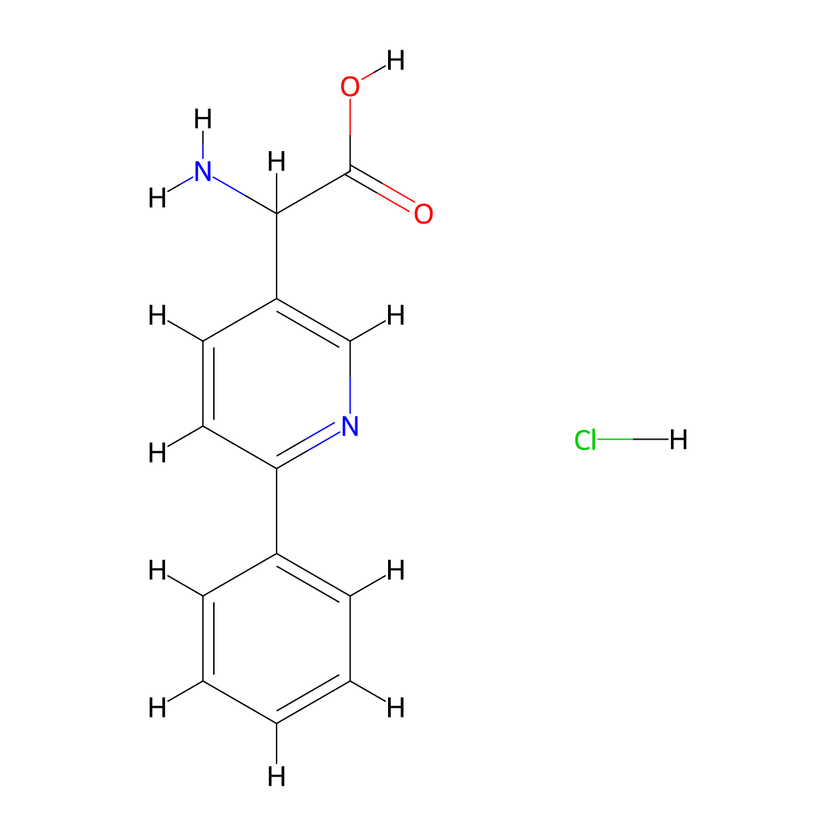 2-Amino-2-(6-phenylpyridin-3-YL)acetic acid hydrochloride molecular structure, CAS 1134915-37-9