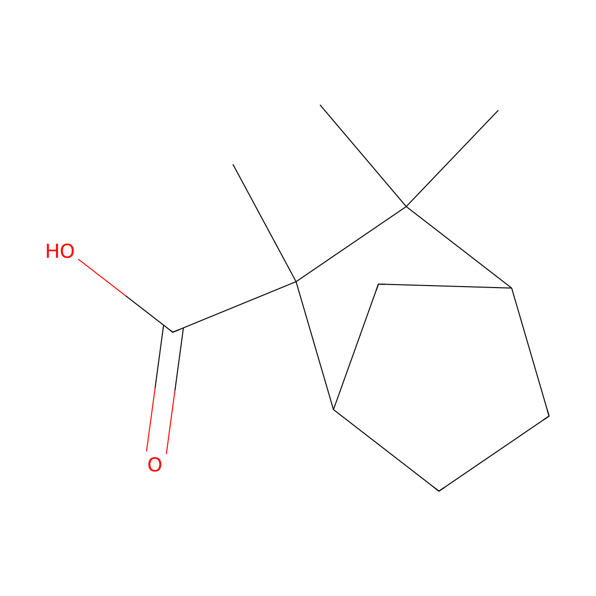 2,3,3-Trimethylbicyclo(2.2.1)heptane-2-carboxylic acid molecular structure, CAS 113492-50-5