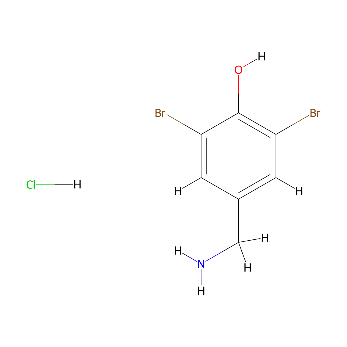 3,5-Dibromo-4-hydroxybenzylamine hydrochloride molecular structure, CAS 1134950-89-2