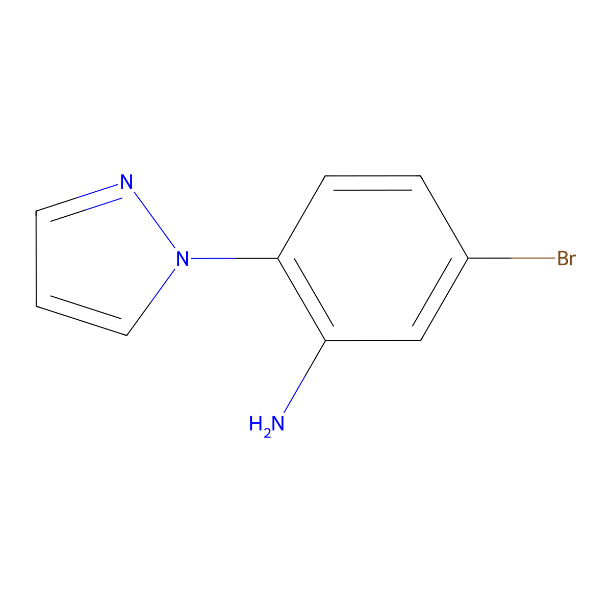 5-bromo-2-(1H-pyrazol-1-yl)aniline molecular structure, CAS 1134997-99-1