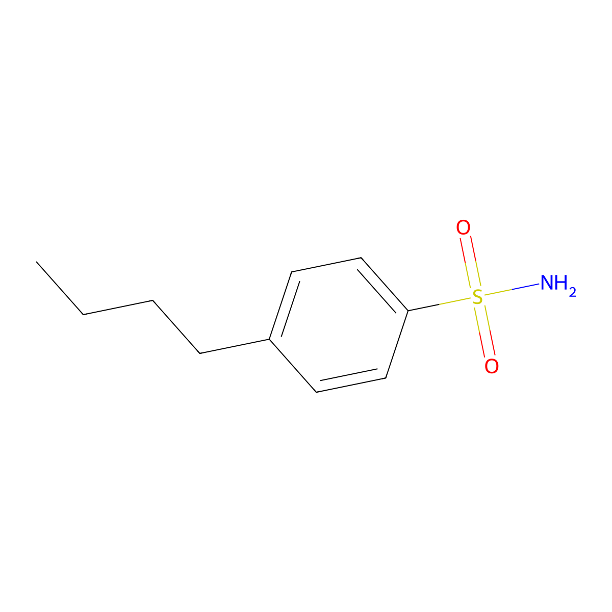 4-Butylbenzenesulfonamide molecular structure, CAS 1135-00-8