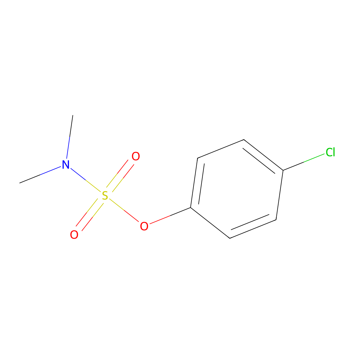 4-Chlorophenyl dimethylsulfamate molecular structure, CAS 1135-05-3