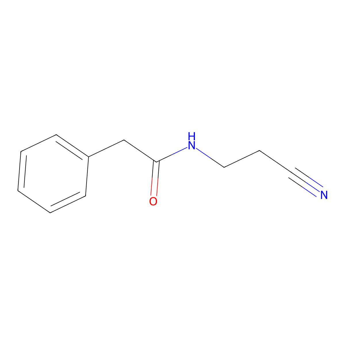 N-(2-Cyanoethyl)-2-phenylacetamide molecular structure, CAS 1135-21-3