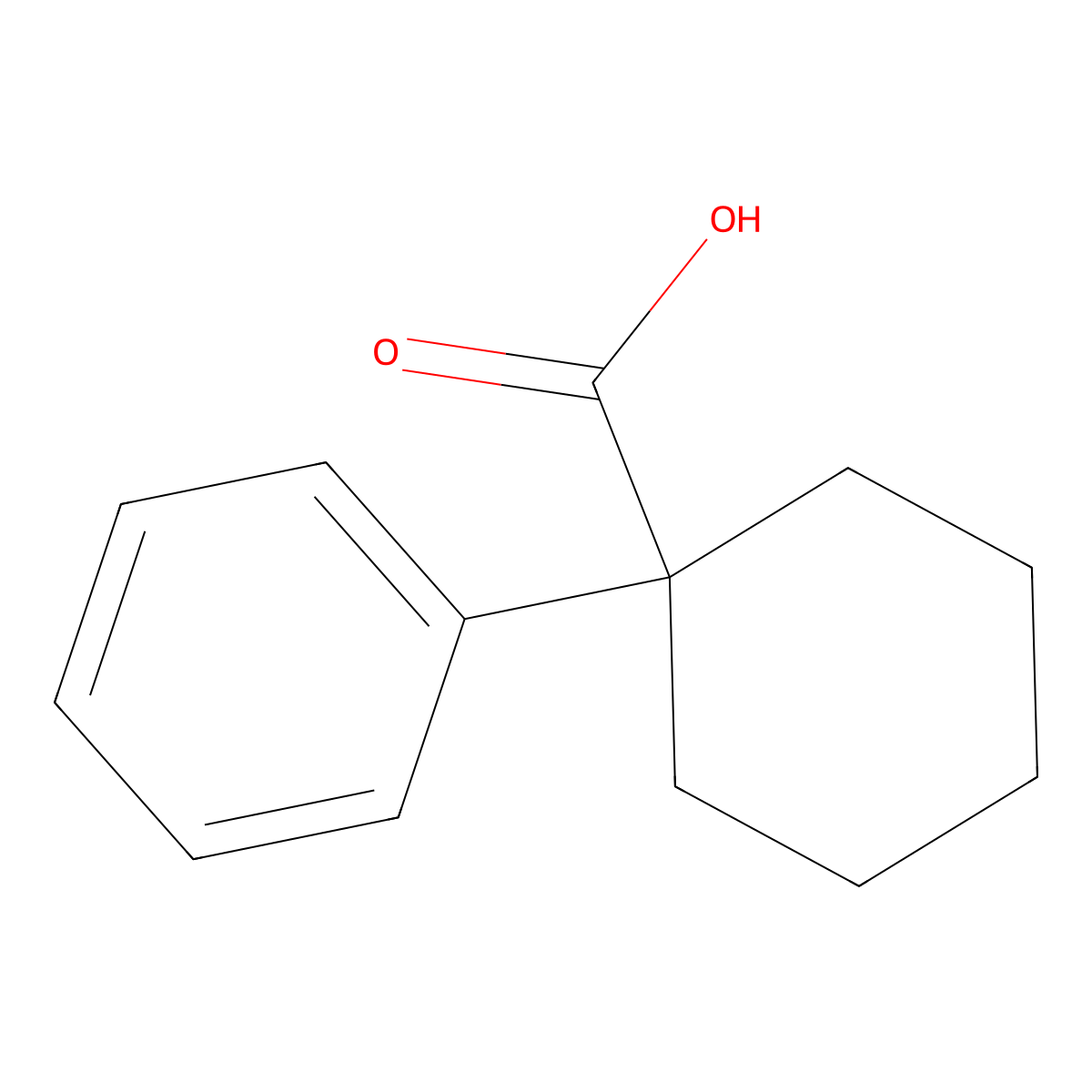 1-Phenylcyclohexane-1-carboxylic acid molecular structure, CAS 1135-67-7