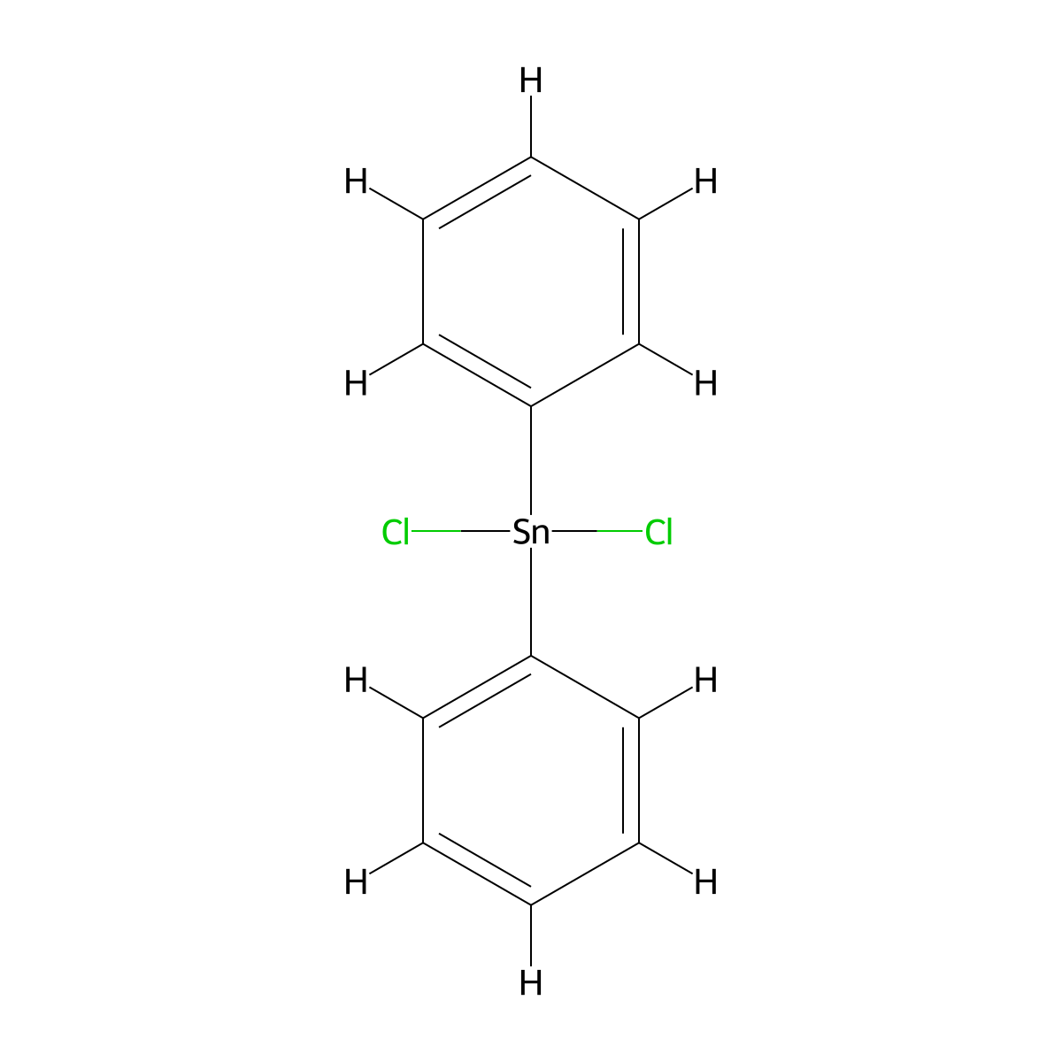Diphenyltin dichloride molecular structure, CAS 1135-99-5