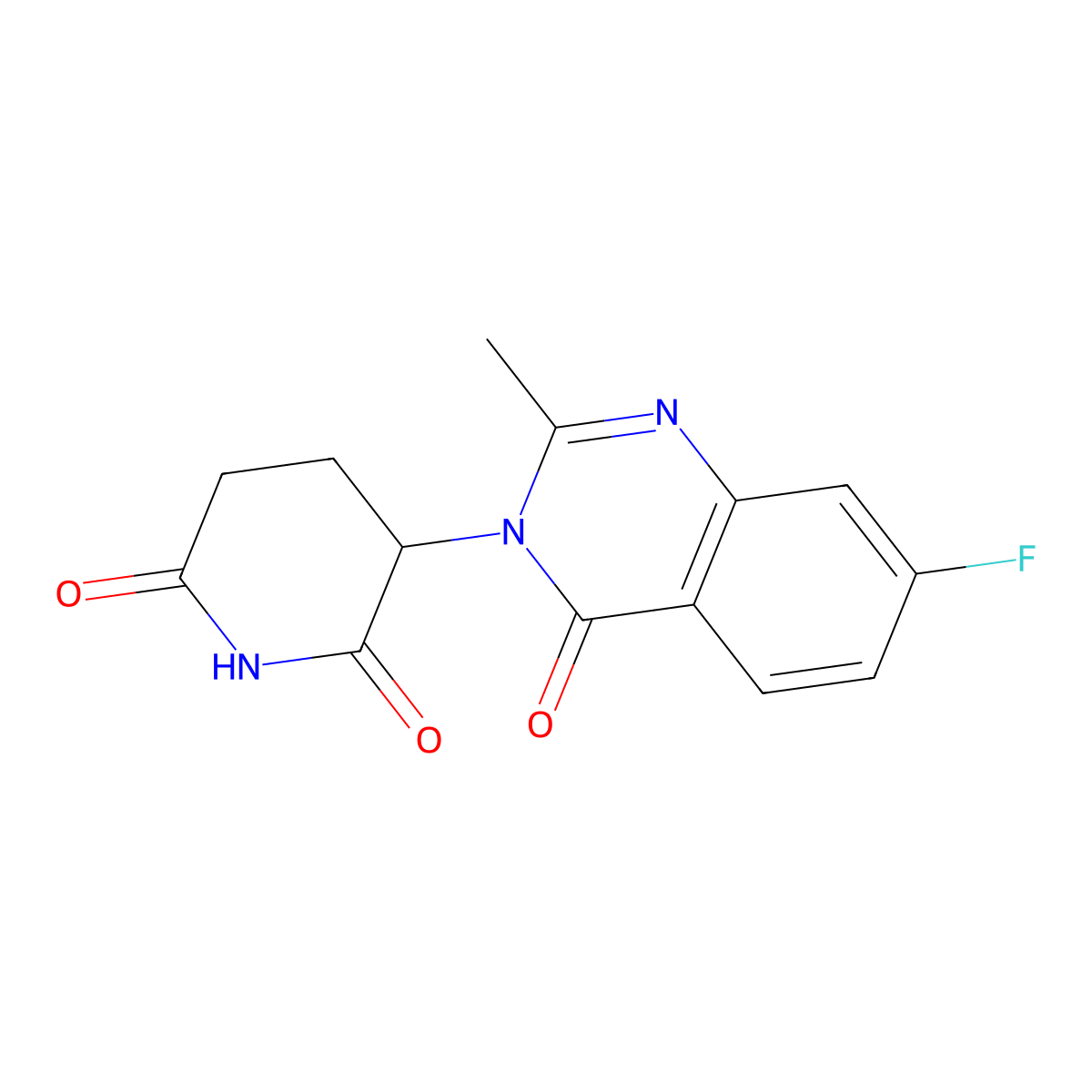 3-(7-Fluoro-2-methyl-4-oxo-3,4-dihydroquinazolin-3-yl)piperidine-2,6-dione molecular structure, CAS 1135008-77-3