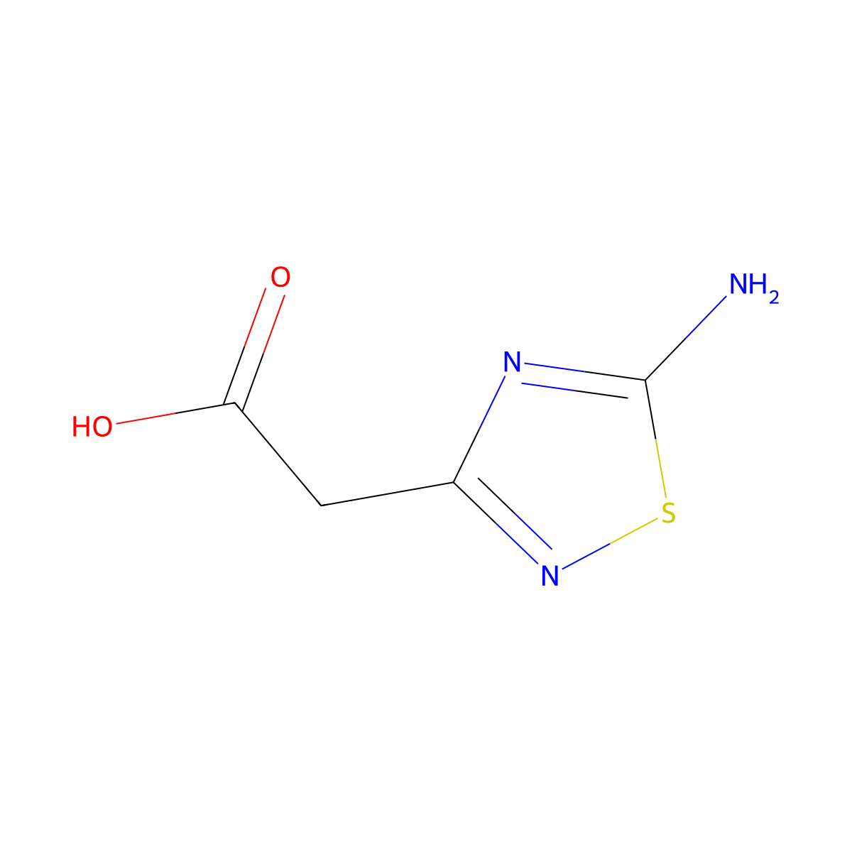 2-(5-Amino-1,2,4-thiadiazol-3-yl)acetic acid molecular structure, CAS 113501-33-0