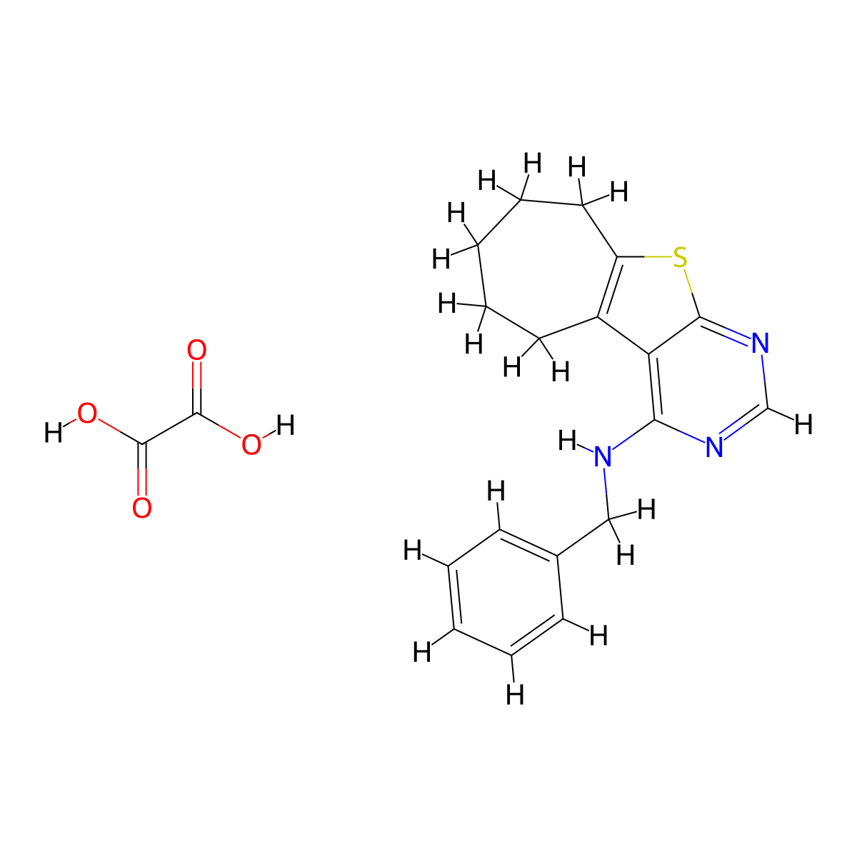 N-benzyl-8-thia-4,6-diazatricyclo[7.5.0.0^{2,7}]tetradeca-1(9),2(7),3,5-tetraen-3-amine; oxalic acid molecular structure, CAS 1135016-74-8