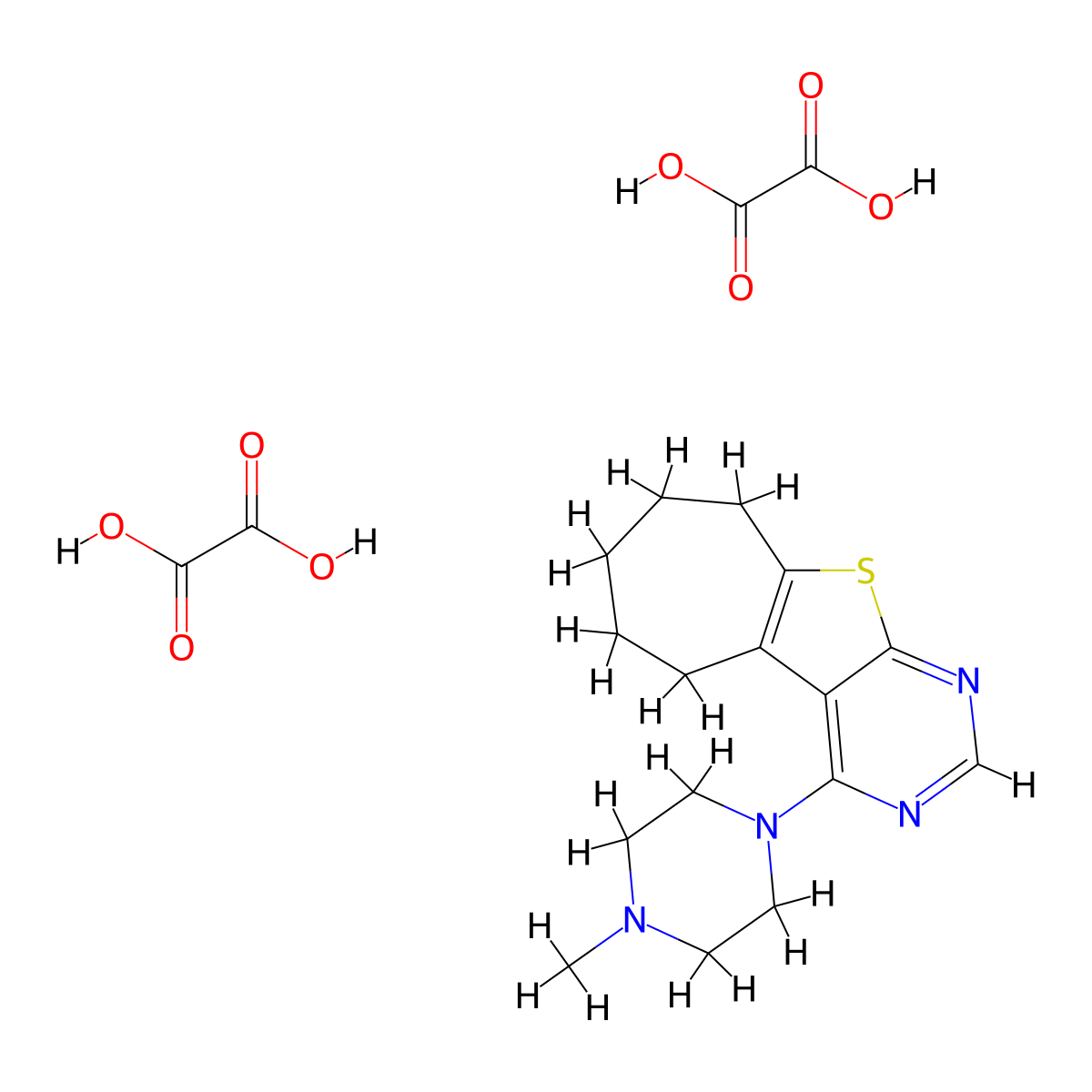 3-(4-Methylpiperazin-1-yl)-8-thia-4,6-diazatricyclo[7.5.0.0^{2,7}]tetradeca-1(9),2(7),3,5-tetraene; bis(oxalic acid) molecular structure, CAS 1135016-75-9