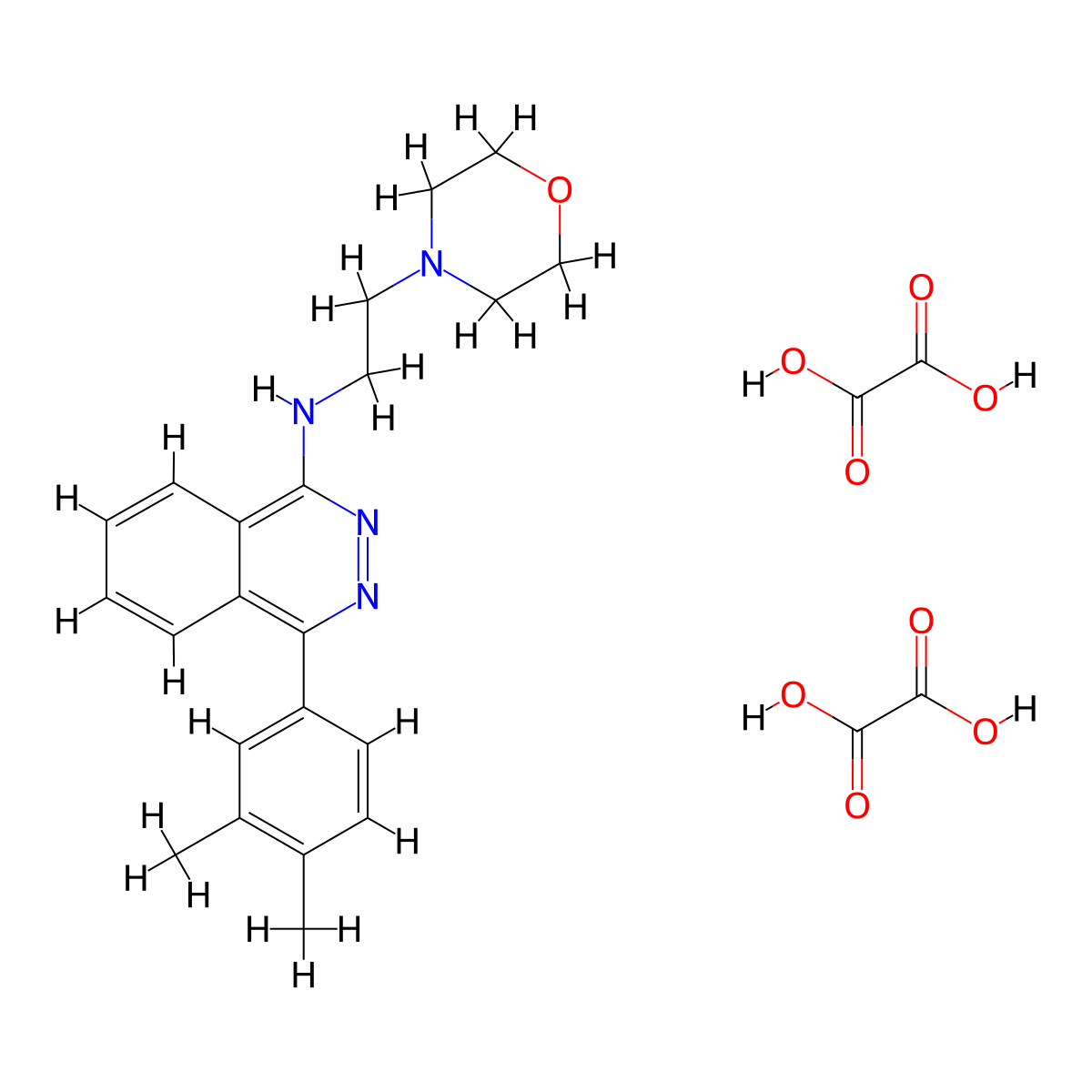 4-(3,4-dimethylphenyl)-N-(2-morpholinoethyl)phthalazin-1-amine dioxalate molecular structure, CAS 1135019-11-2