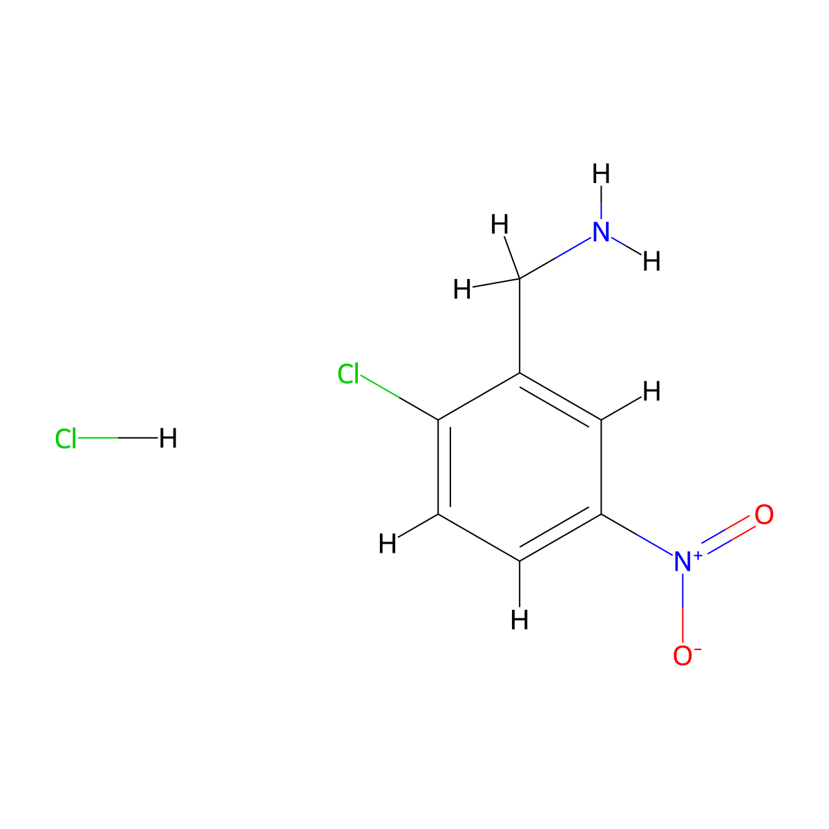 (2-Chloro-5-nitrophenyl)methanamine hydrochloride molecular structure, CAS 1135021-79-2