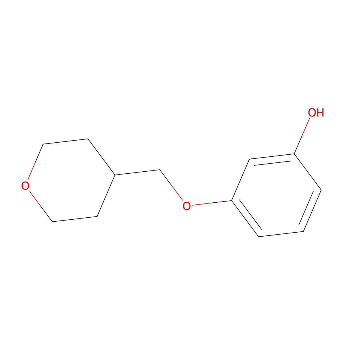 3-[(Oxan-4-yl)methoxy]phenol molecular structure, CAS 1135035-14-1