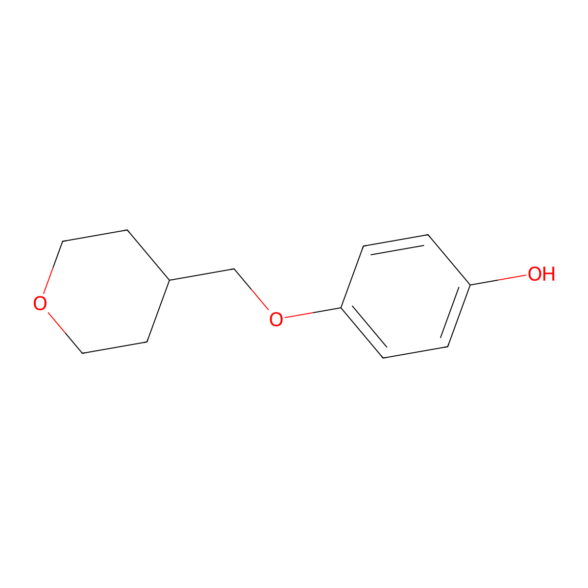 4-(Oxan-4-ylmethoxy)phenol molecular structure, CAS 1135037-17-0