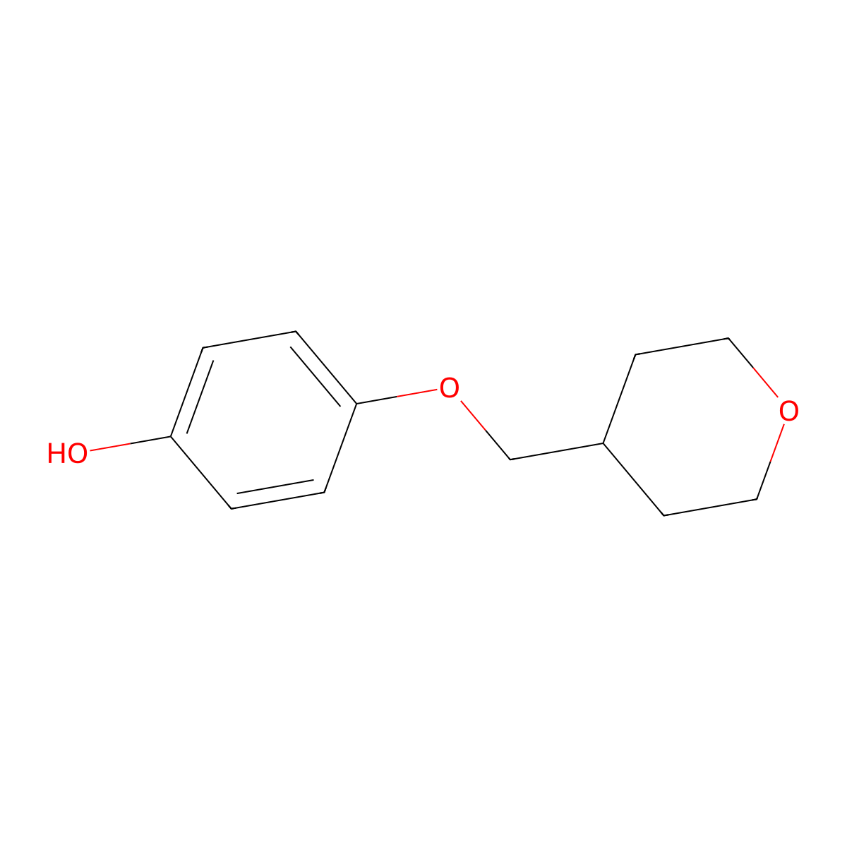 4-(Oxan-4-ylmethoxy)phenol molecular structure, CAS 1135037-17-0